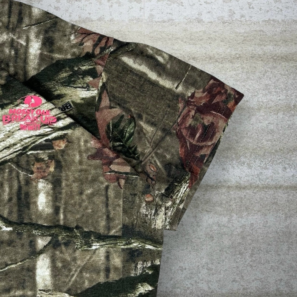 Vintage Mossy Oak Hunting Camo Shirt Cotton Short Sleeve Womens 2XL Woodland 90s