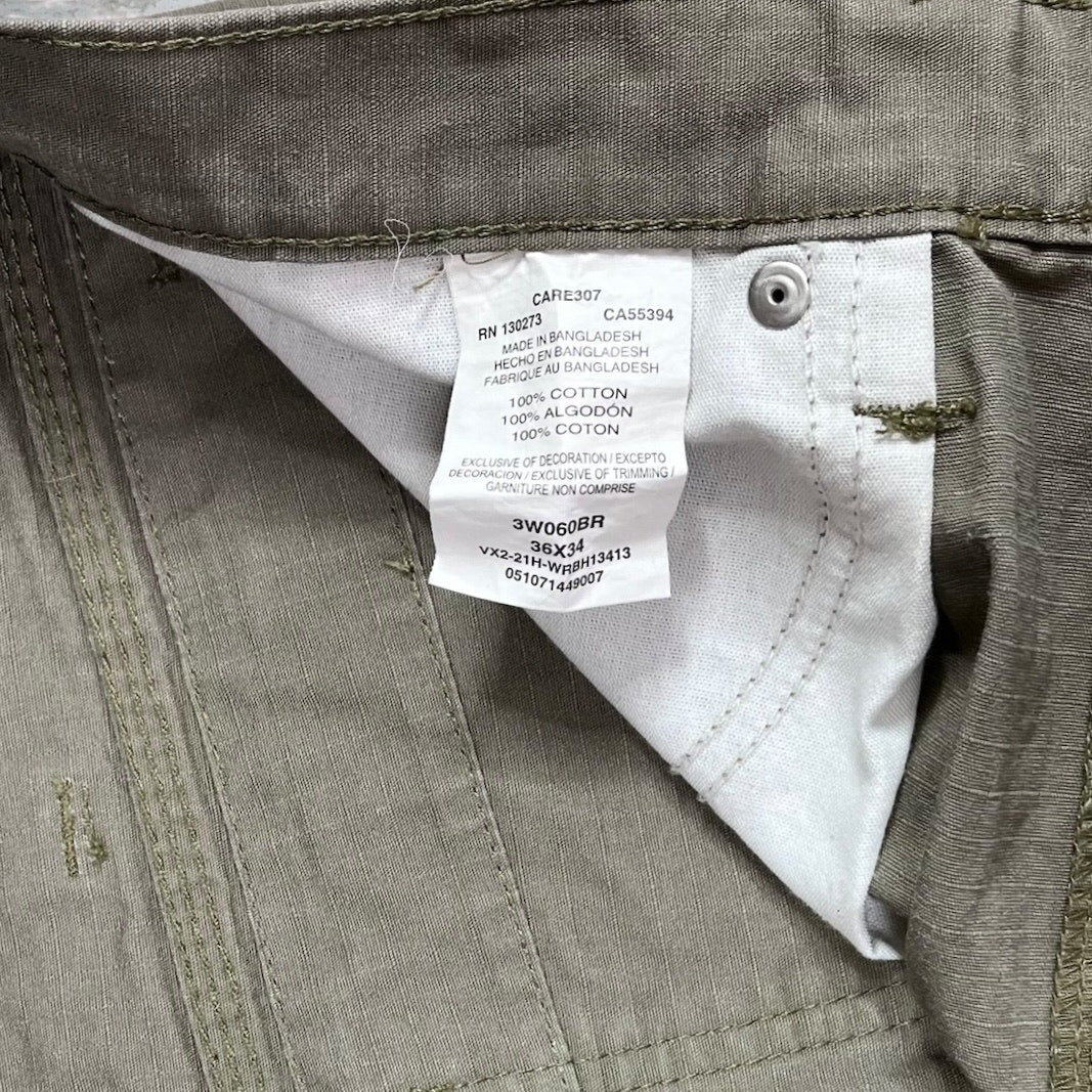 Vintage Wrangler Riggs Carpenter Pants 36x34 Hazel Tan Canvas Baggy Wide Leg Fit Dungarees Work Wear Painters 90s