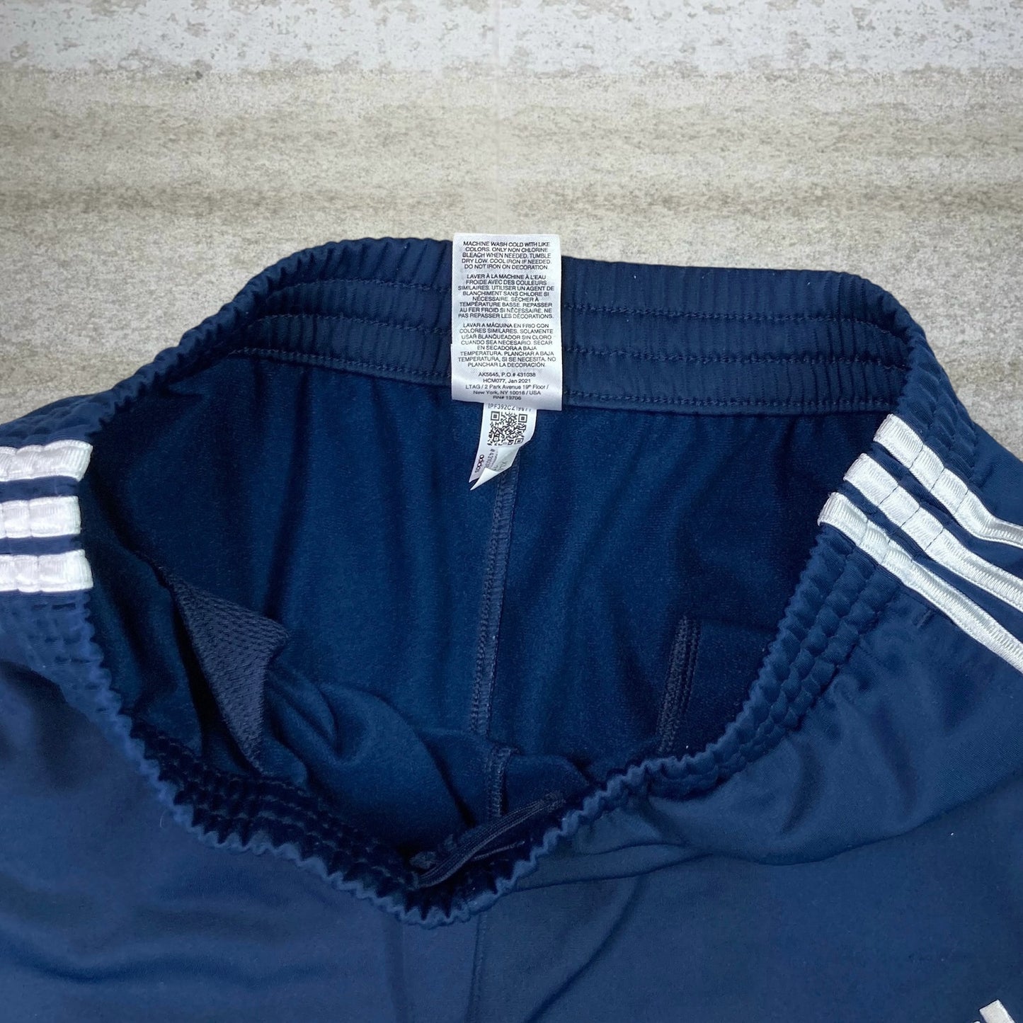 Adidas Sweatpants Navy Blue Polyester White 3 Stripes Youth XL