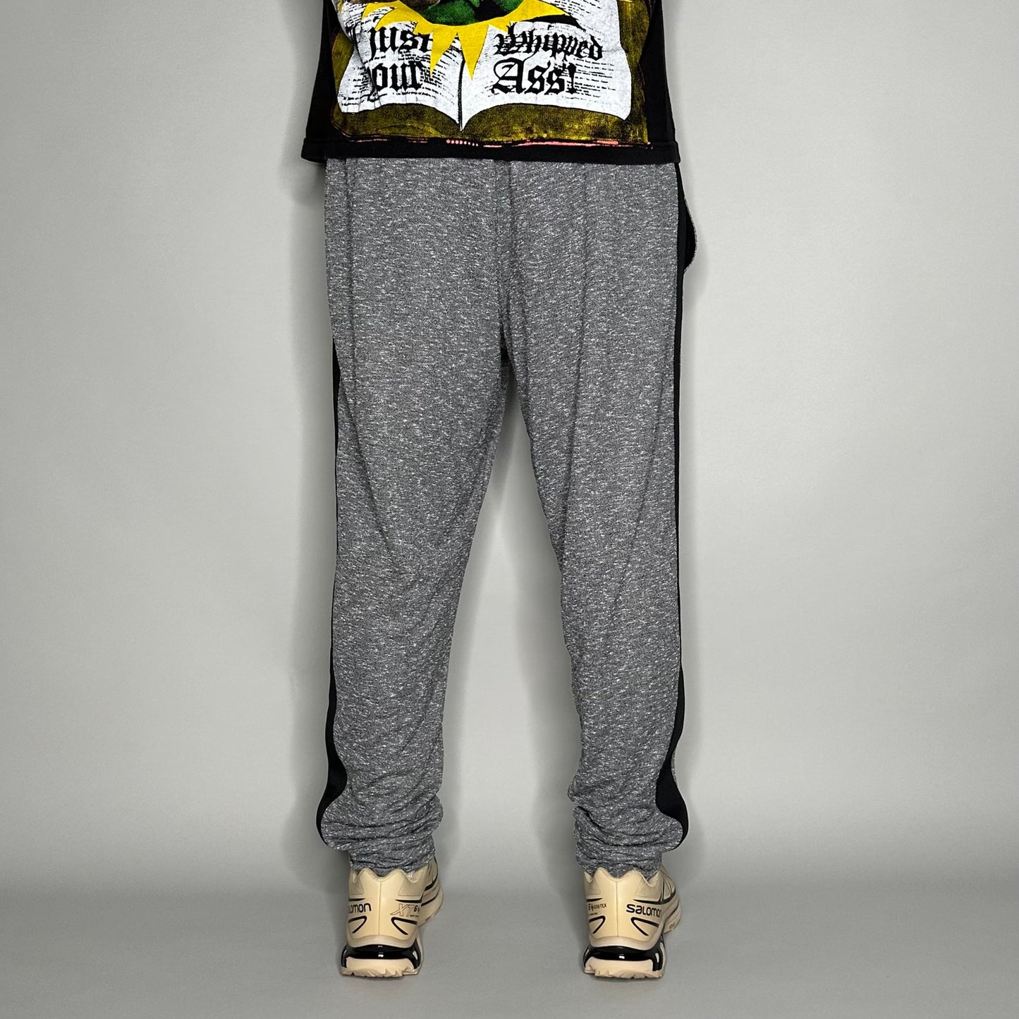 Nike Sweatpants Mens L Dark Grey Cotton Joggers Black Swoosh Dri Fit