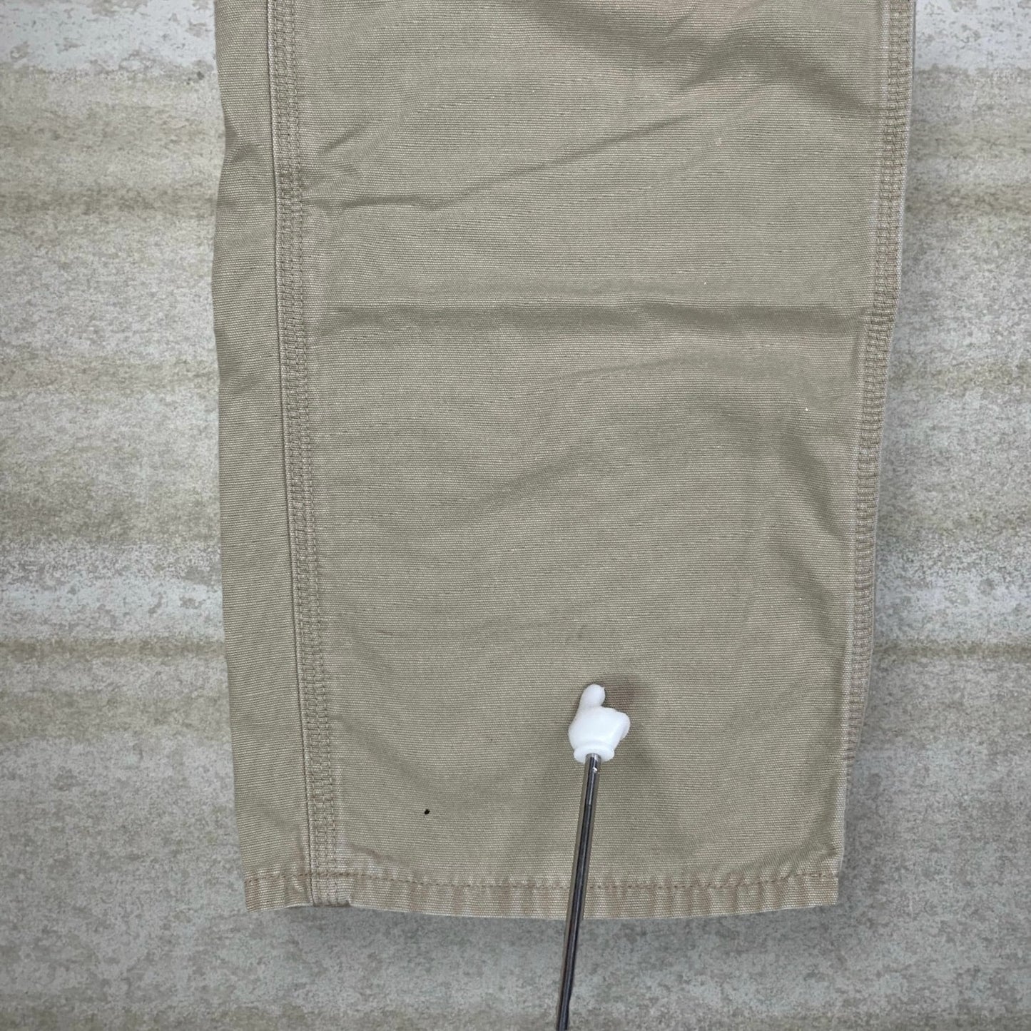 Vintage Carhartt Carpenter Pants 38x32 Tan FR Canvas Baggy Wide Leg Fit Dungarees Work Wear Painters 90s
