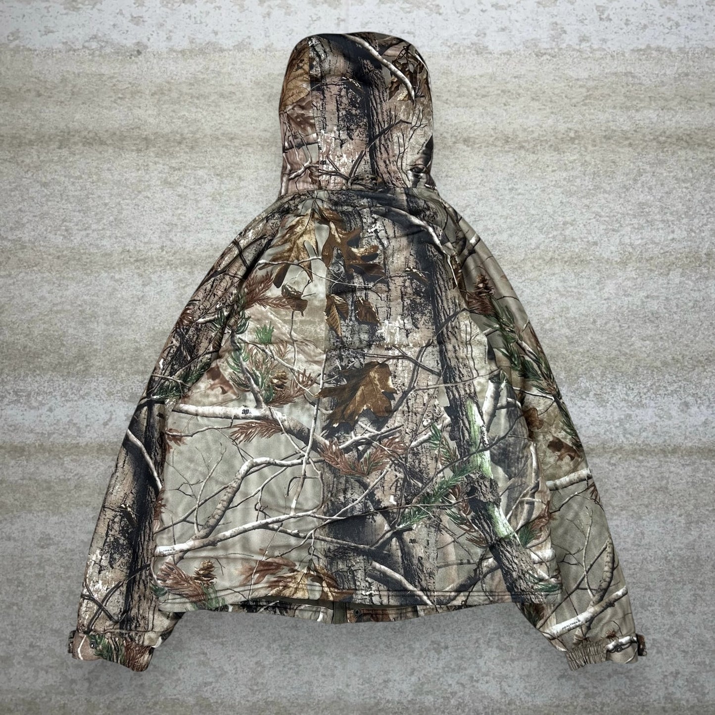 Vintage Realtree Hunting Camo Jacket L Polyester Full Zip Insulated Woodland Remington 90s