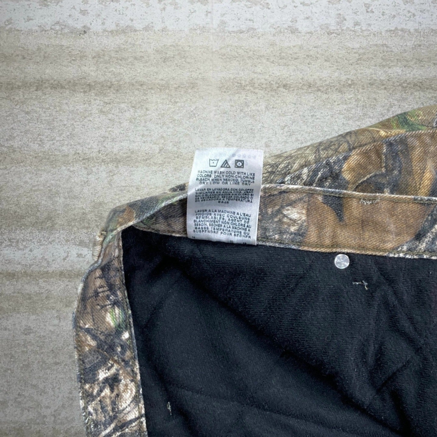 Vintage Realtree Hunting Camo Jeans 36x32 Baggy Wide Leg Fit Insulated Denim Wrangler Woodland 90s