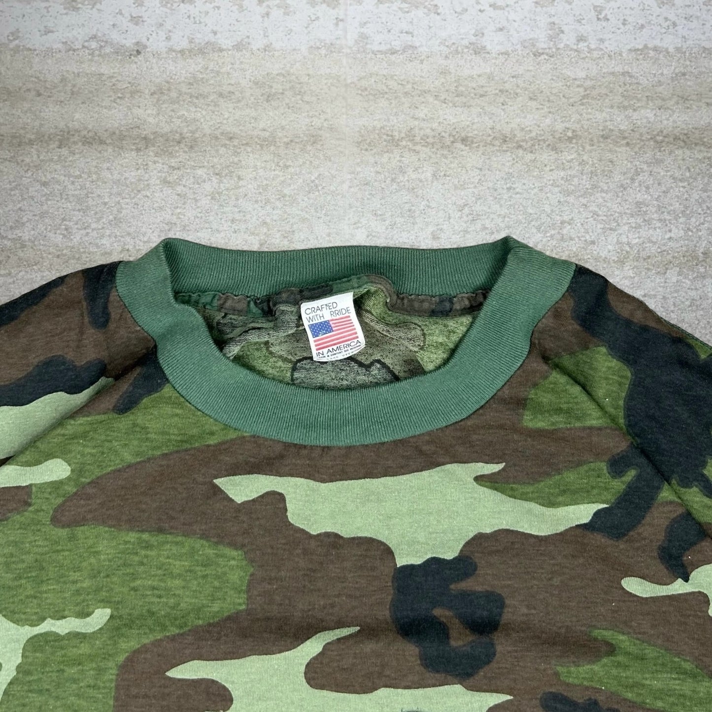 Vintage Woodland Hunting Camo Shirt Mens 3XL Cotton Short Sleeve Made in USA 90s