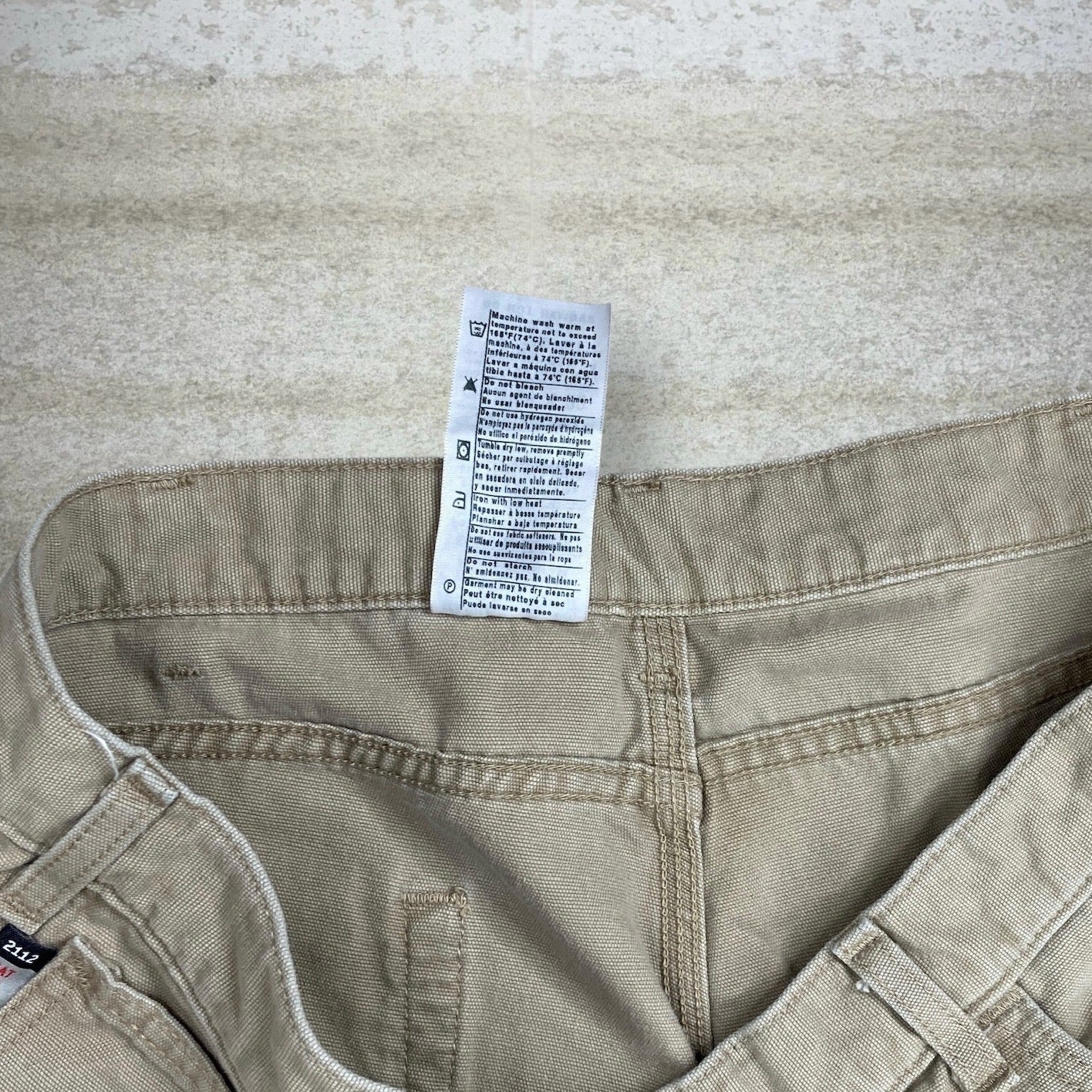 Vintage Carhartt Carpenter Pants 38x32 Tan FR Canvas Baggy Wide Leg Fit Dungarees Work Wear Painters 90s
