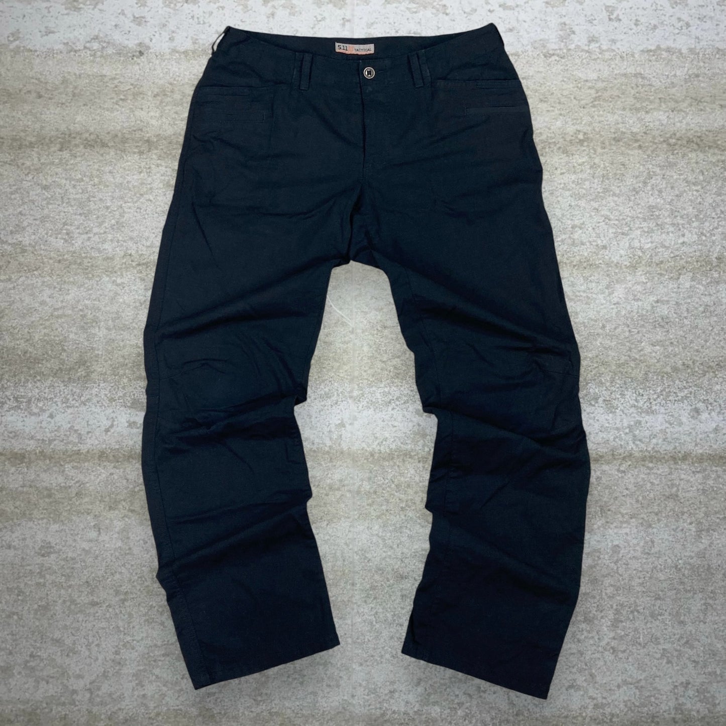 Vintage 5.11 Tactical Pants 36x34 Jet Black Baggy Wide Leg Fit Cargos Military Grade Double Knees 90s