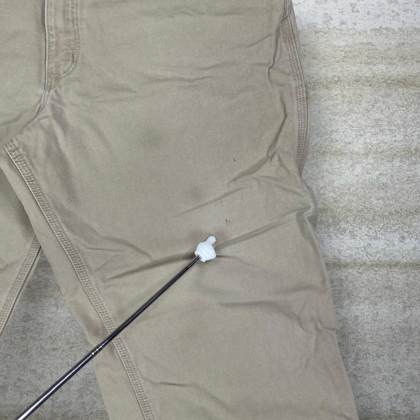 Vintage Carhartt Carpenter Pants 38x32 Tan FR Canvas Baggy Wide Leg Fit Dungarees Work Wear Painters 90s