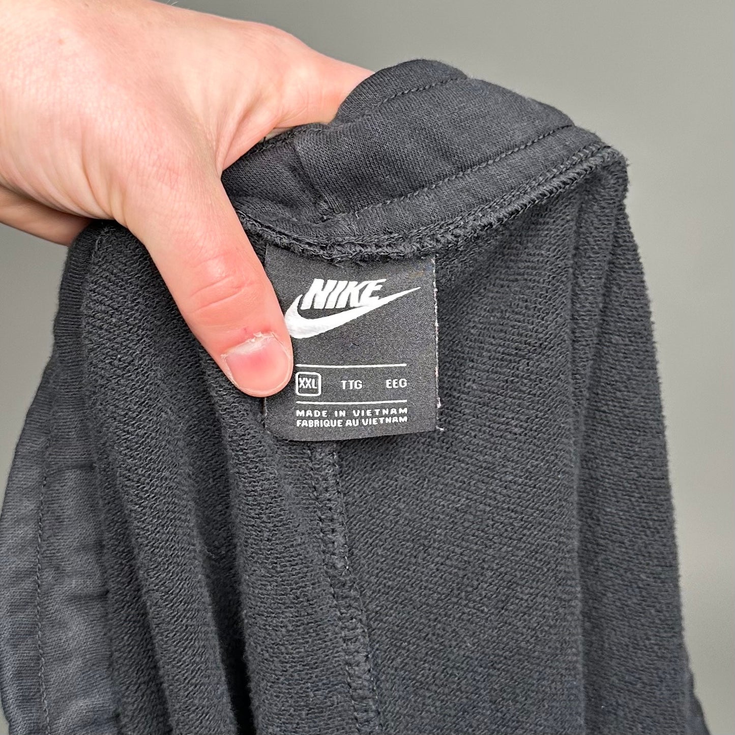 Nike Sweatpants Mens 2XL Black Cotton Joggers White Swoosh