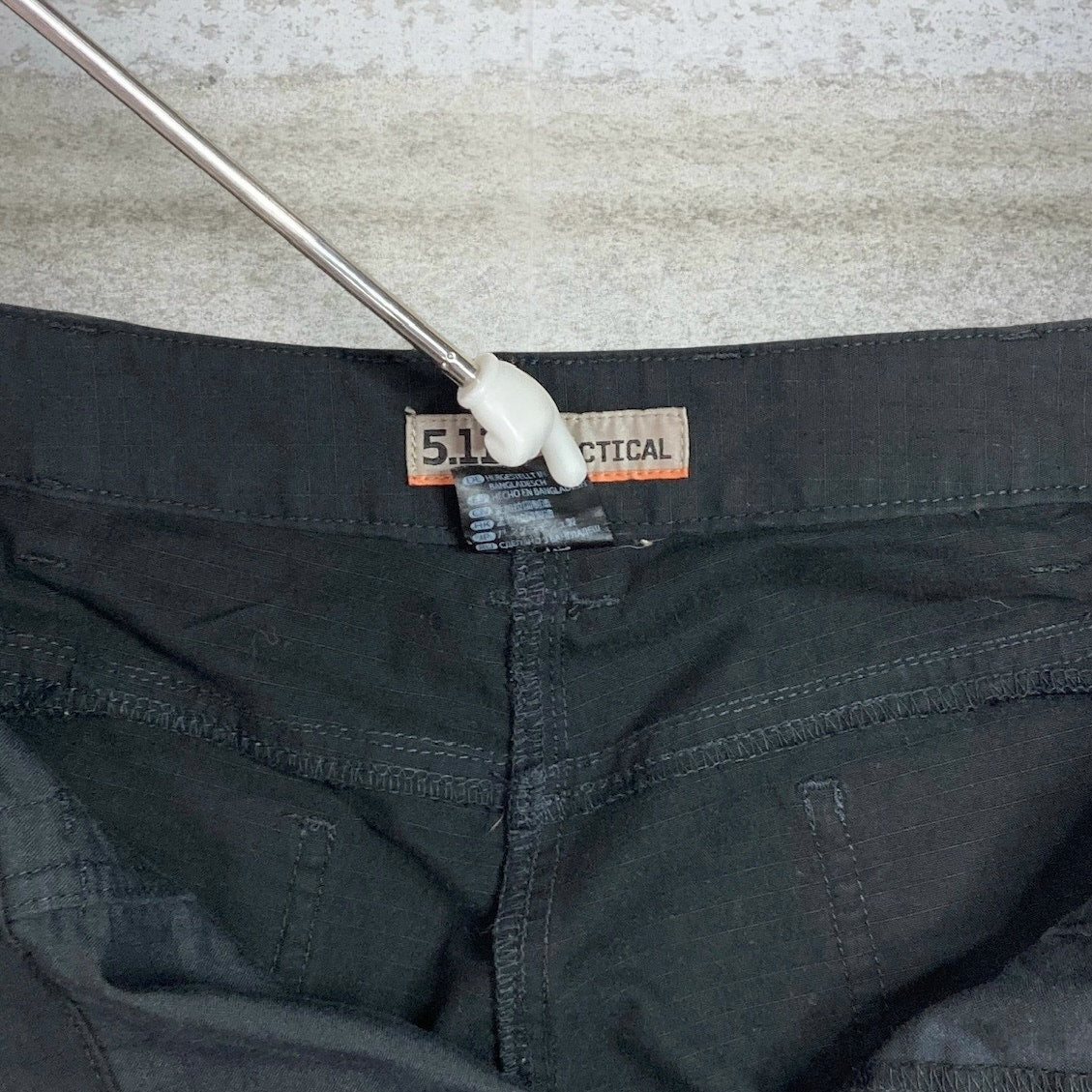 Vintage 5.11 Tactical Pants 36x34 Jet Black Baggy Wide Leg Fit Cargos Military Grade Double Knees 90s
